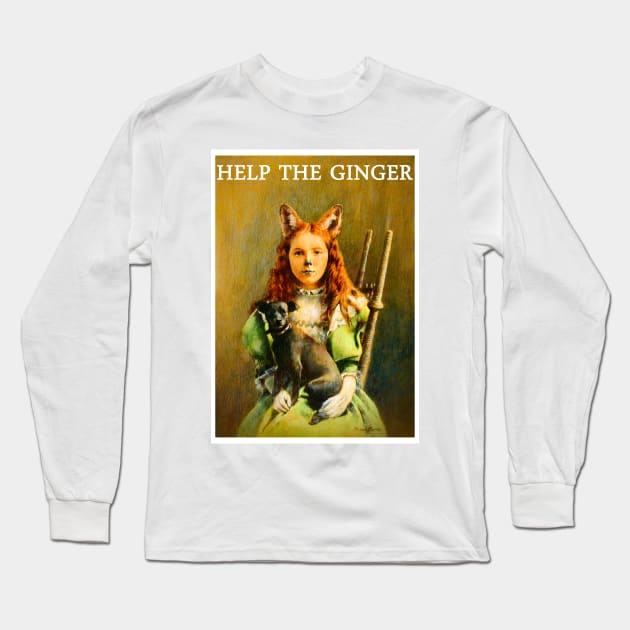 HELP THE GINGER Vintage Victorian Fox Girl Long Sleeve T-Shirt by mictomart